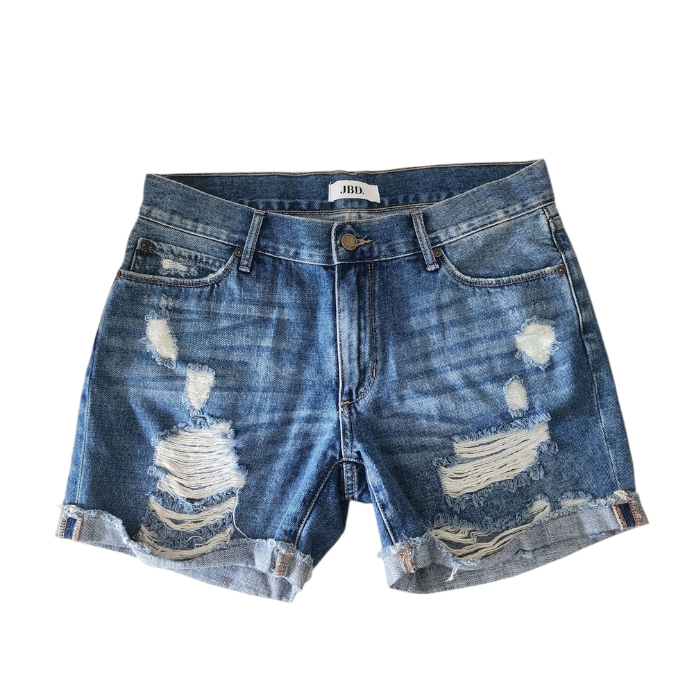 Just Black Women's Ripped Blue Jean Shorts